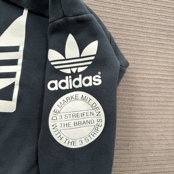 Adidas Sweatshirt Mens Small Crewneck Zip Hem Pullover Trefoil Graphic Athletic - Picture 9 of 10